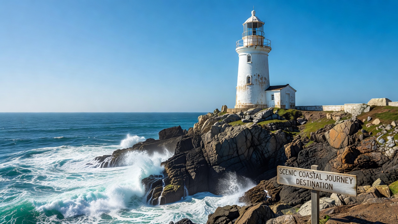 Lighthouse on rocky coast